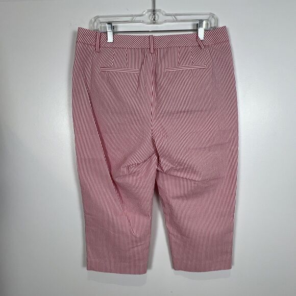 NWT Talbots Women's Perfect Skimmer Pedal Pusher Seersucker Pinstripe Pant Sz 8P - Picture 10 of 16